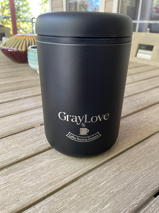 Graylove branded Atmos Vacuum Canister- Matte black